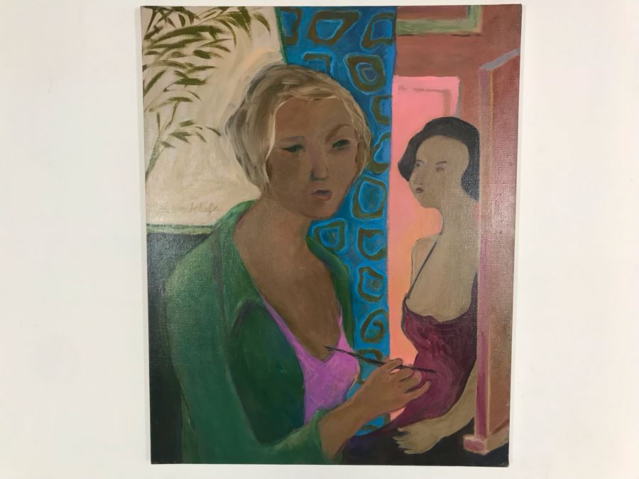 Original Jean Klafs Abstract Expressionist Painting On Canvas Titled 'Concentration' 30' X 24' [Photo 3]