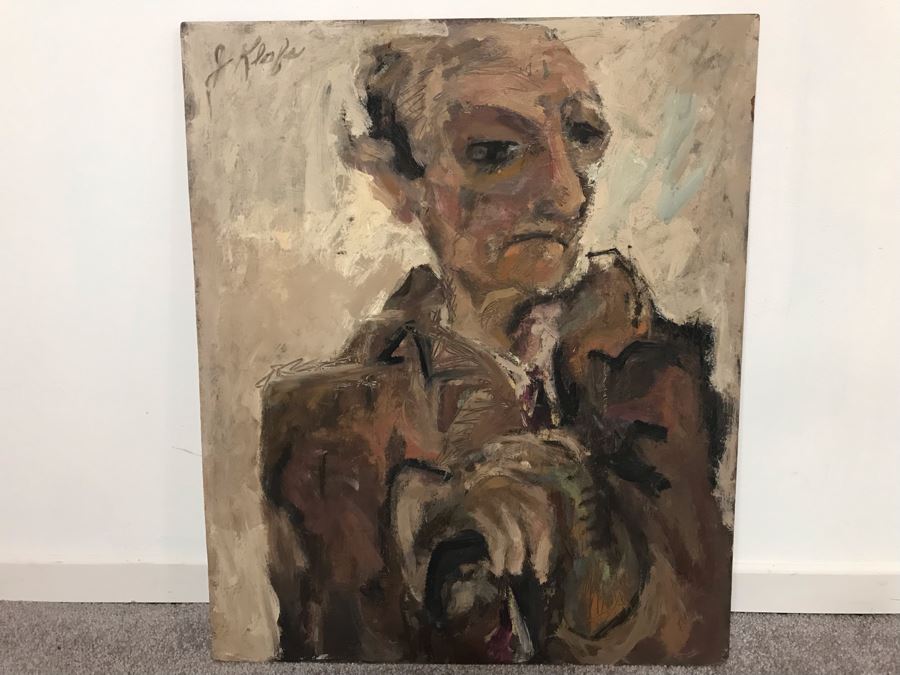 Original Jean Klafs Abstract Expressionist Painting On Board Titled 'Problem III' 20' X 24' [Photo 2]