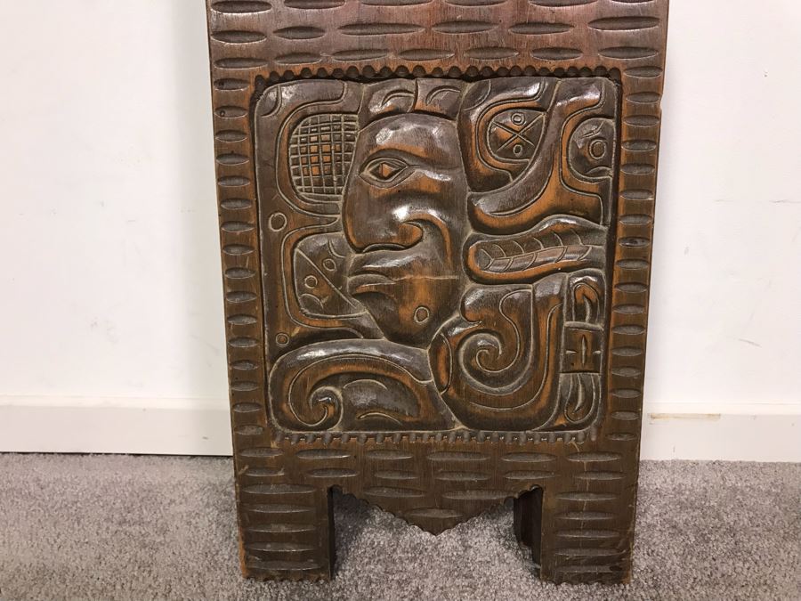 Carved Wooden Folding Bench Seat From Honduras [Photo 5]