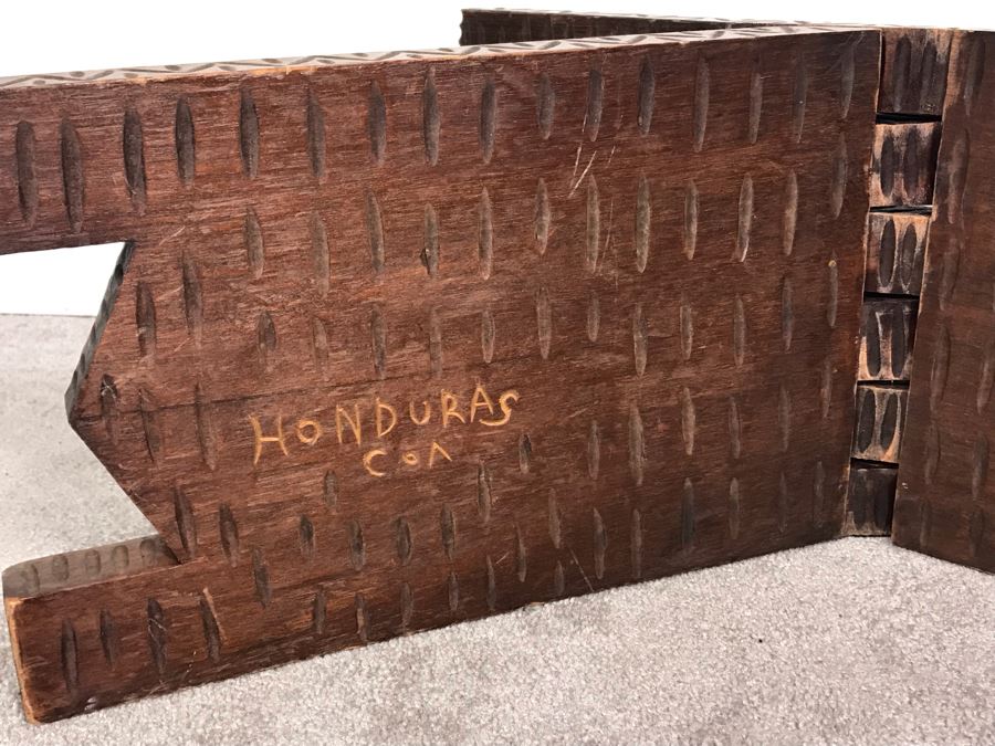 Carved Wooden Folding Bench Seat From Honduras [Photo 18]