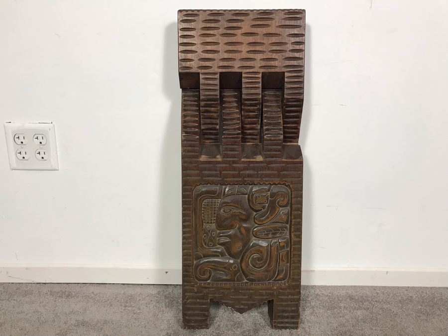 Carved Wooden Folding Bench Seat From Honduras [Photo 7]