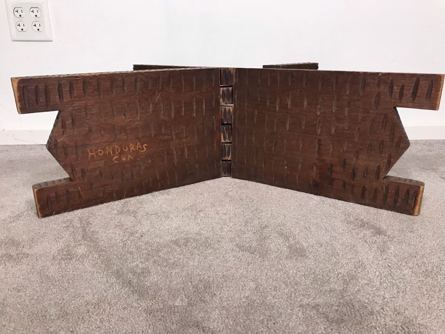 Carved Wooden Folding Bench Seat From Honduras [Photo 16]