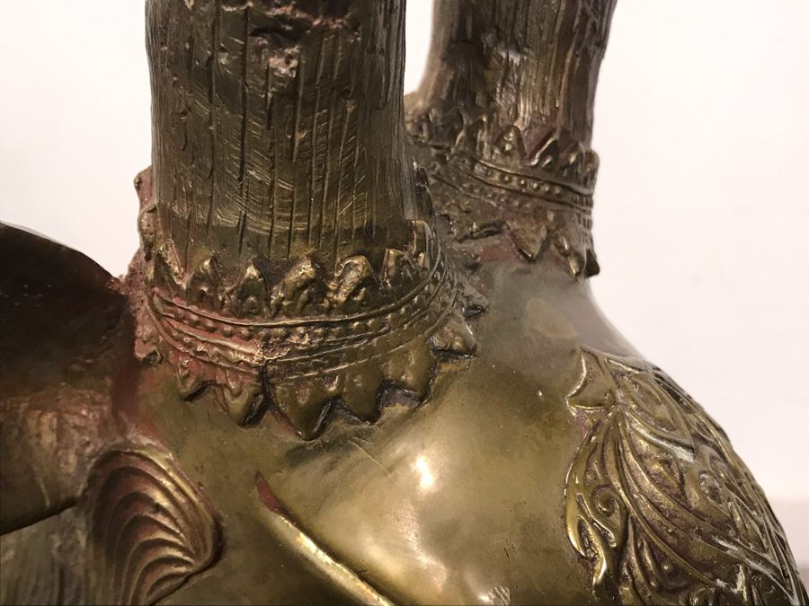 Large Vintage Brass Indian Deer Sculpture 31'W X 9'D X 27'H [Photo 11]