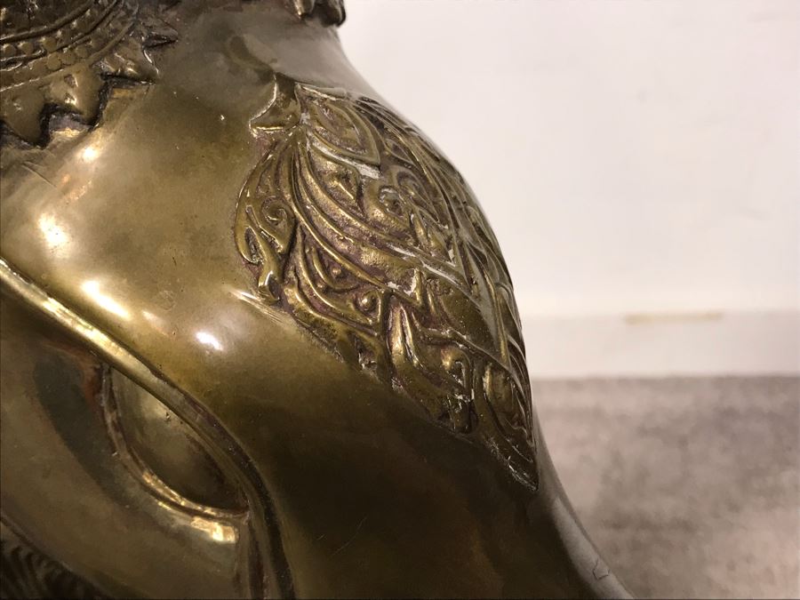 Large Vintage Brass Indian Deer Sculpture 31'W X 9'D X 27'H [Photo 12]