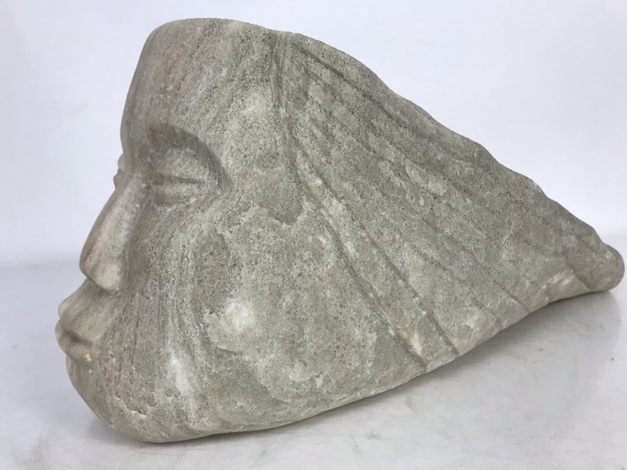 Old Large Carved Stone Figure Head Sculpture 16'W X 6'D X 7'H [Photo 7]