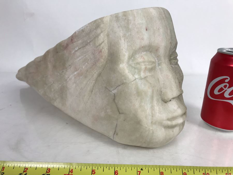 Old Large Carved Stone Figure Head Sculpture 16'W X 6'D X 7'H [Photo 2]