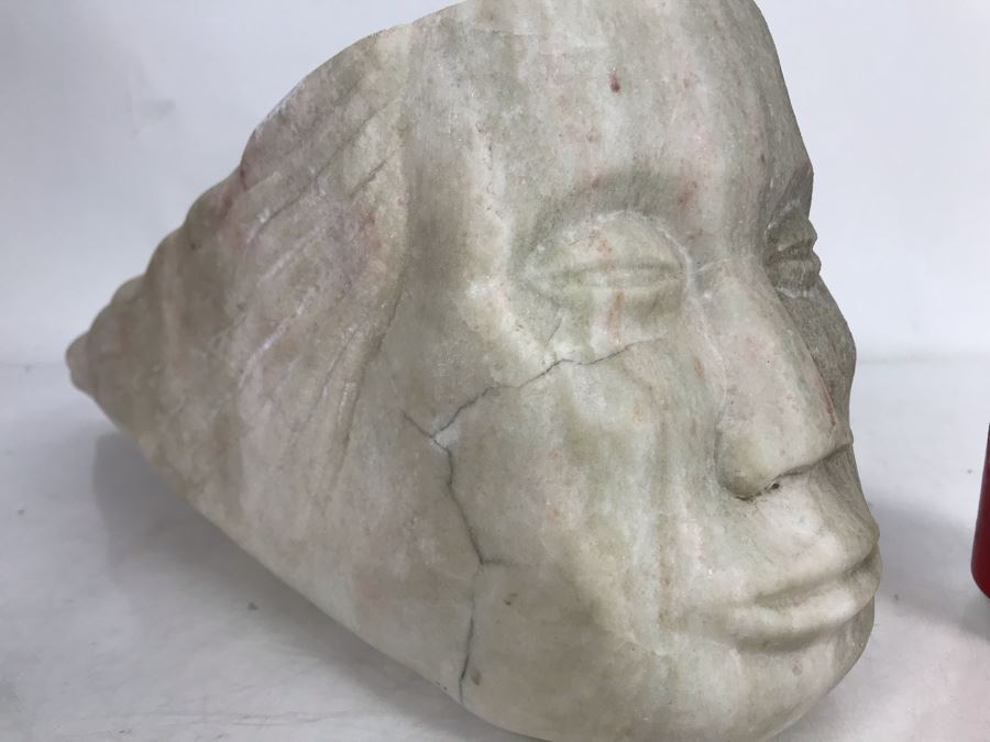 Old Large Carved Stone Figure Head Sculpture 16'W X 6'D X 7'H [Photo 4]