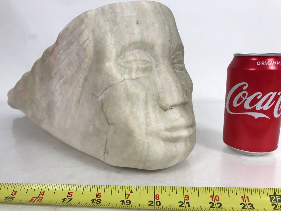 Old Large Carved Stone Figure Head Sculpture 16'W X 6'D X 7'H [Photo 3]