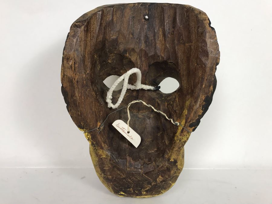 Vintage Hand Carved Hand Painted Mask From Guatemala 7'W X 10'H X 3.5'D [Photo 7]