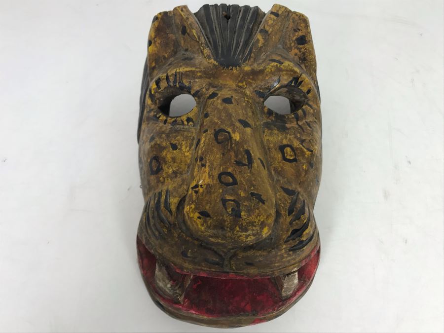Vintage Hand Carved Hand Painted Mask From Guatemala 6'W X 9'H X 4'D [Photo 6]