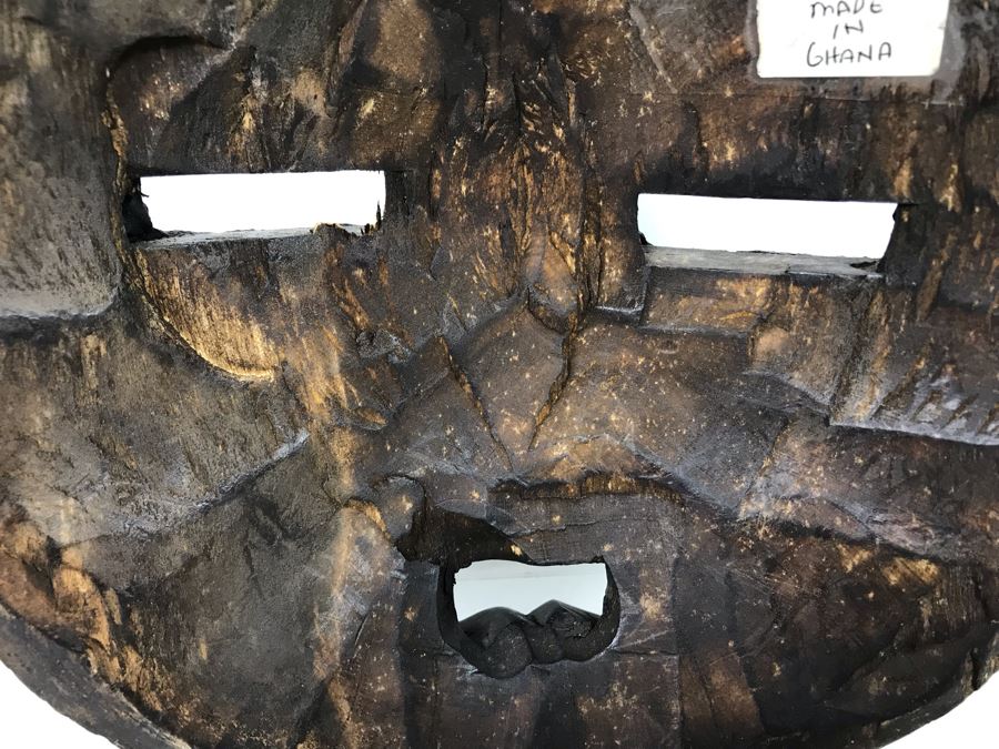 Vintage Ghana African Mask 8.5'W X 9.5'H X 3.5'H [Photo 10]