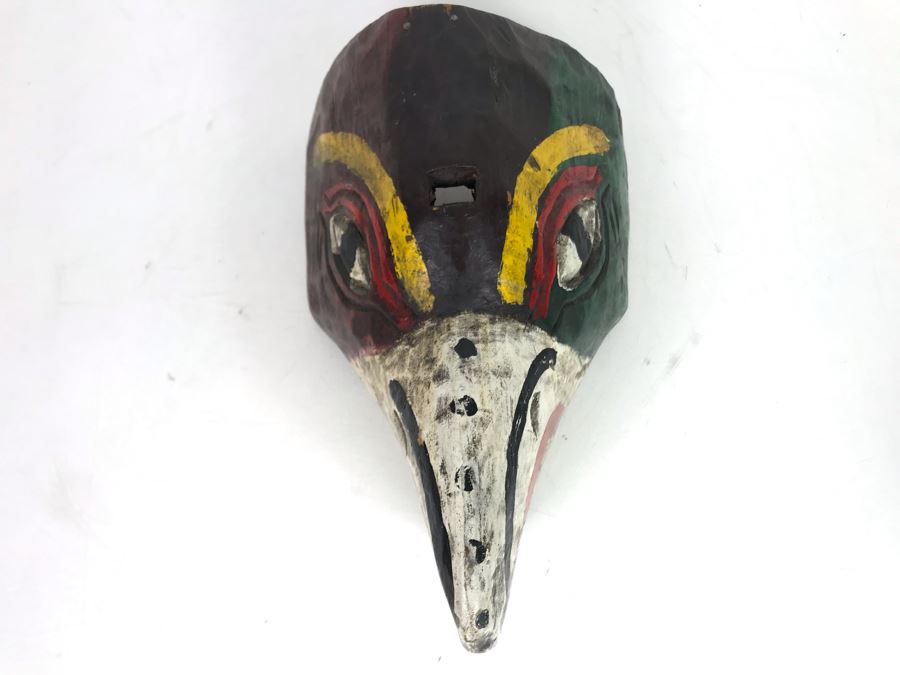Vintage Hand Carved Hand Painted Mask 6'W X 9'H X 4.5'D [Photo 14]