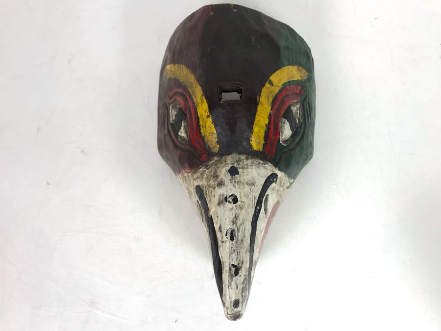 Vintage Hand Carved Hand Painted Mask 6'W X 9'H X 4.5'D [Photo 12]