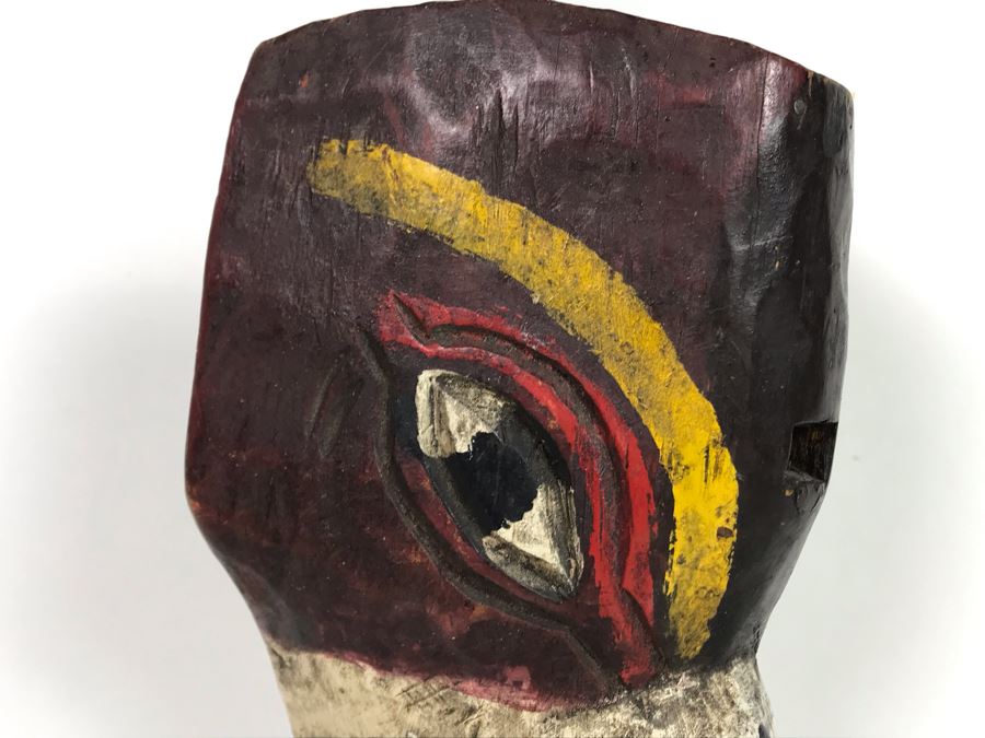 Vintage Hand Carved Hand Painted Mask 6'W X 9'H X 4.5'D [Photo 4]