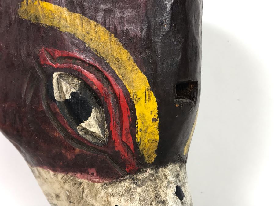 Vintage Hand Carved Hand Painted Mask 6'W X 9'H X 4.5'D [Photo 6]