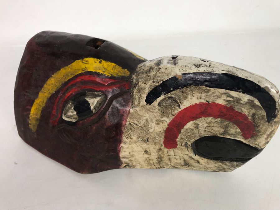 Vintage Hand Carved Hand Painted Mask 6'W X 9'H X 4.5'D [Photo 13]