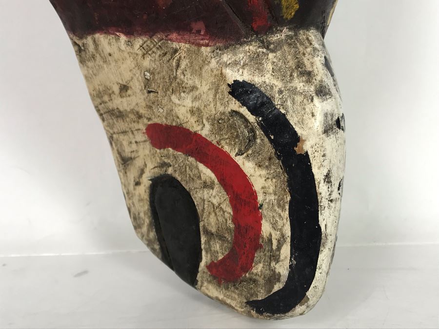 Vintage Hand Carved Hand Painted Mask 6'W X 9'H X 4.5'D [Photo 5]