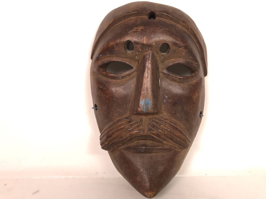 Vintage Hand Carved Wooden Mask 6'W X 8.5'H X 2'D [Photo 2]