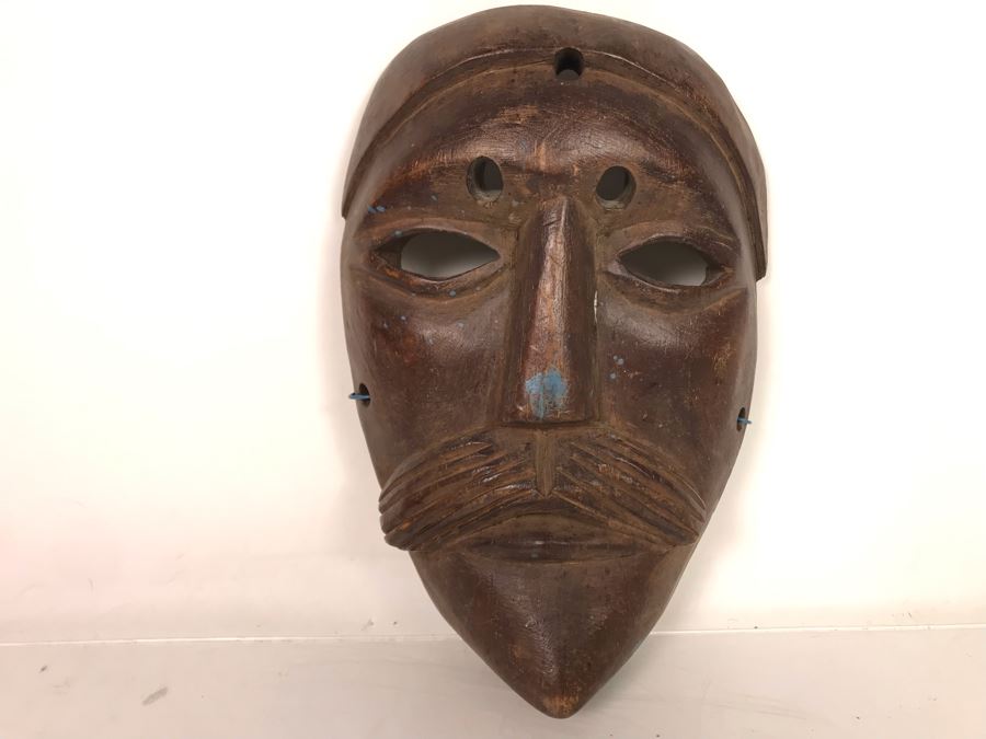 Vintage Hand Carved Wooden Mask 6'W X 8.5'H X 2'D [Photo 3]