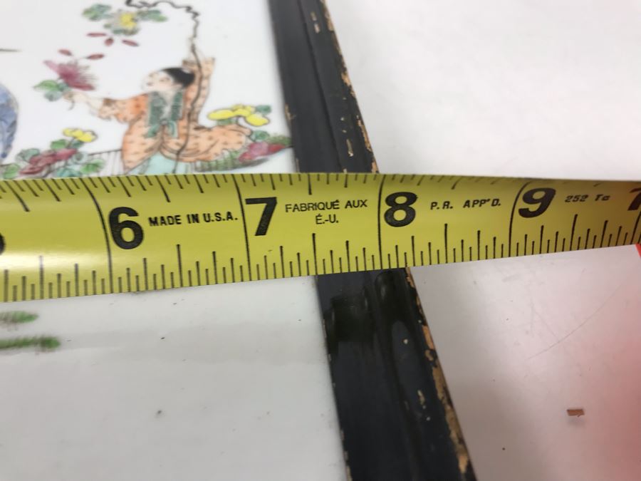 Vintage Signed Chinese Hand Painted Porcelain Tile 8'W X 11'H [Photo 16]