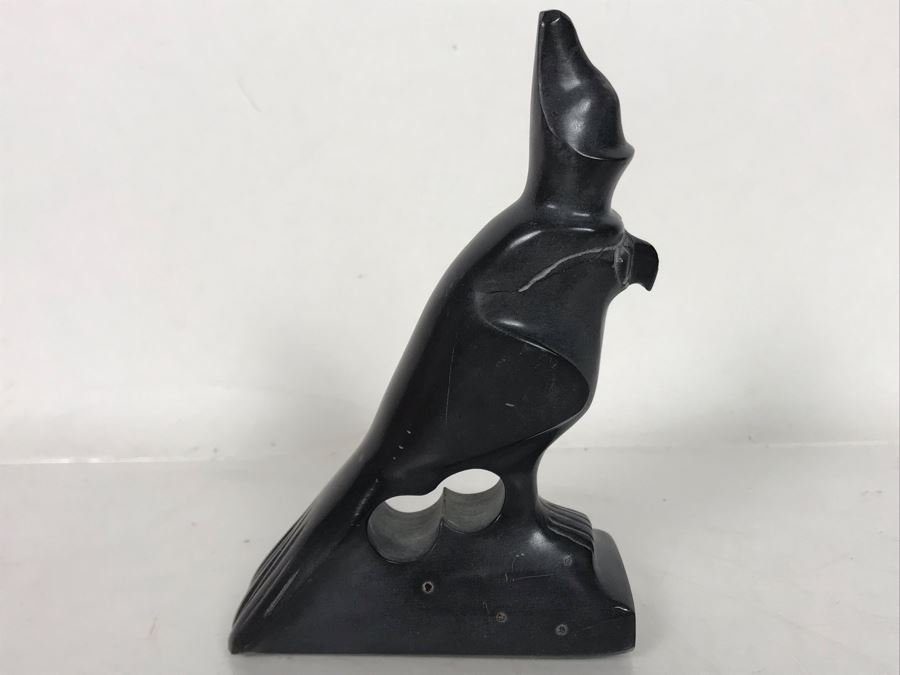 Vintage Carved Stone Egyptian Falcon Bird Sculpture Of God Horus 3.5'W X 1.5'D X 5.5'H [Photo 5]