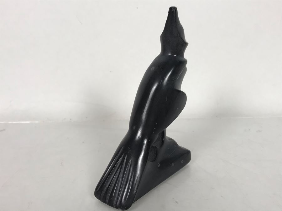 Vintage Carved Stone Egyptian Falcon Bird Sculpture Of God Horus 3.5'W X 1.5'D X 5.5'H [Photo 7]