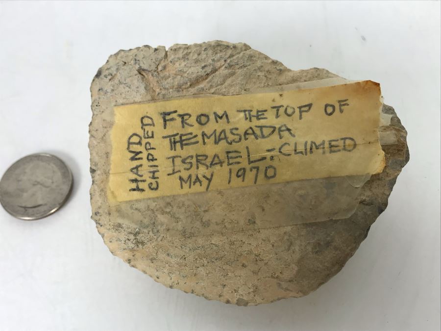 Hand Chipped Piece From Top Of The Masada Ancient Fortress In Israel's Judean Desert Overlooking Dead Sea [Photo 2]