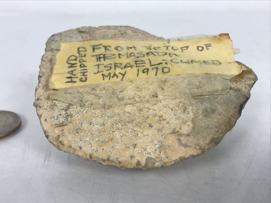 Hand Chipped Piece From Top Of The Masada Ancient Fortress In Israel's Judean Desert Overlooking Dead Sea [Photo 3]