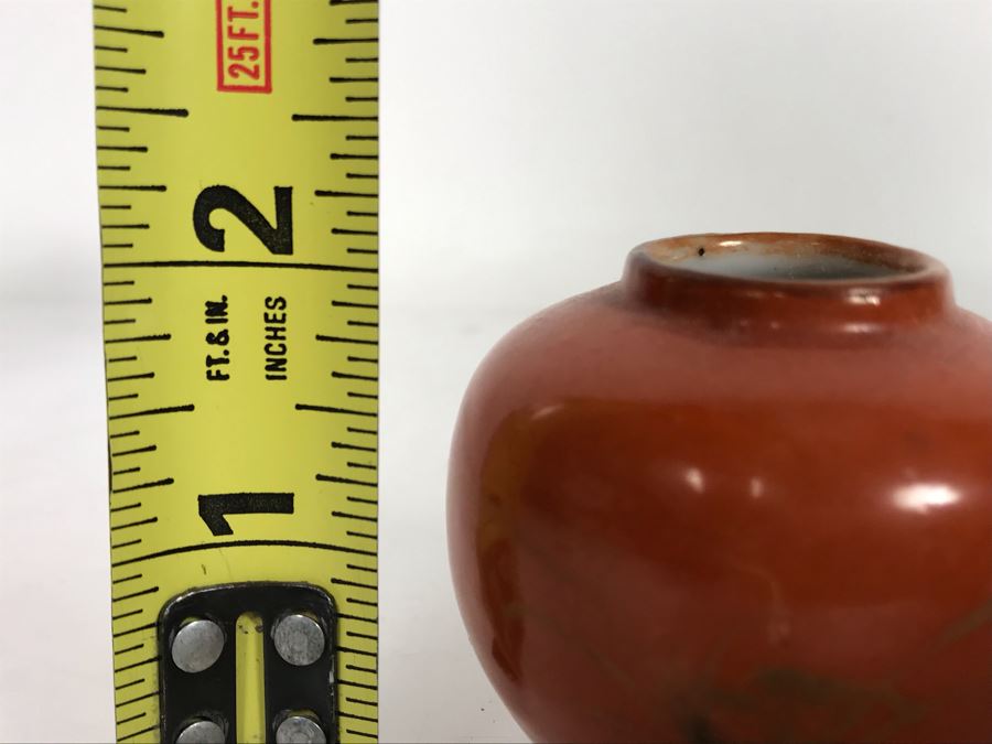 Small Old Asian Porcelain Pottery 2'H With Wooden Stand [Photo 11]