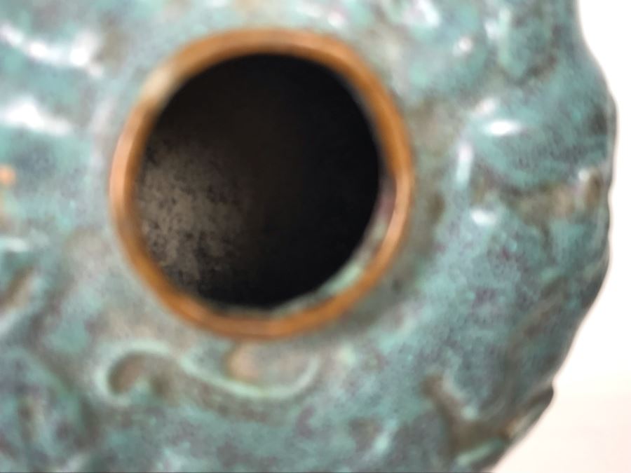 Small Vintage Porcelain Pottery 1.5'H X 2.5'W (Slight Chip In Rim) With Stand [Photo 8]