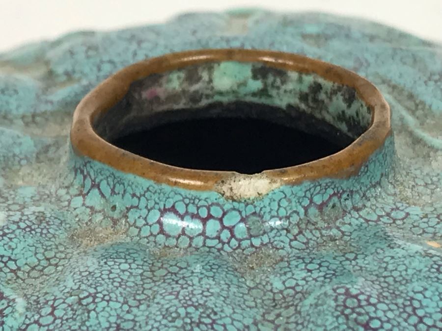 Small Vintage Porcelain Pottery 1.5'H X 2.5'W (Slight Chip In Rim) With Stand [Photo 10]