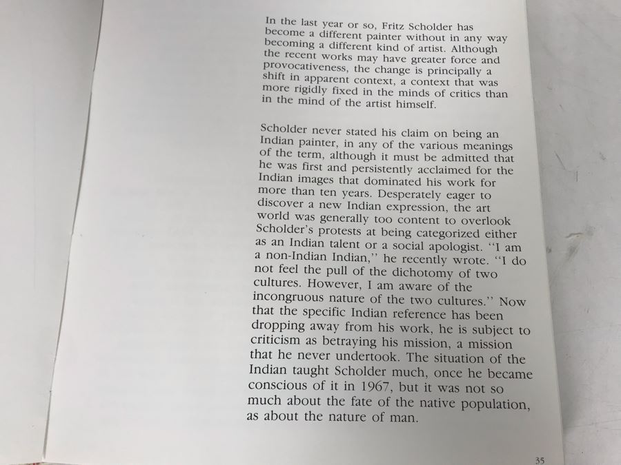 Hand Signed Fritz Scholder First Edition Artist Book Personalized To Jean Klafs 10'W X 11.5'H [Photo 20]