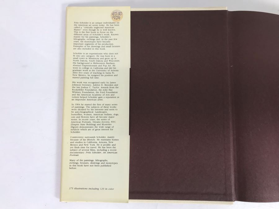 Hand Signed Fritz Scholder First Edition Artist Book Personalized To Jean Klafs 10'W X 11.5'H [Photo 3]