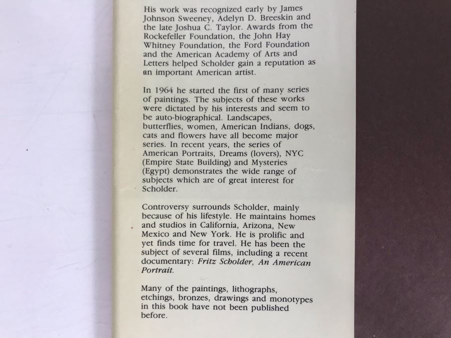 Hand Signed Fritz Scholder First Edition Artist Book Personalized To Jean Klafs 10'W X 11.5'H [Photo 5]