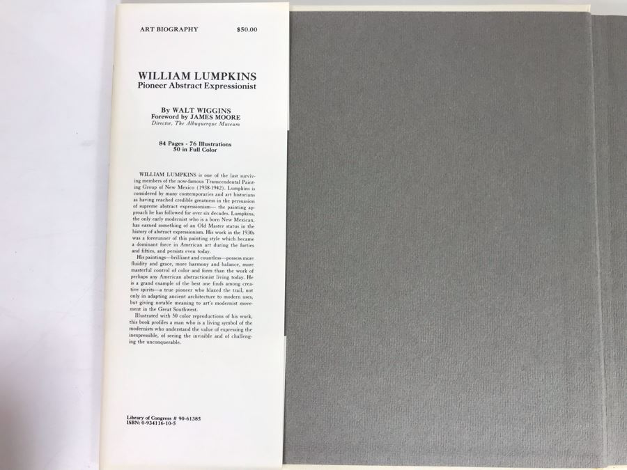 First Edition Artist Book William Lumpkins Pioner Abstract Expressionist By Walt Wiggins [Photo 2]