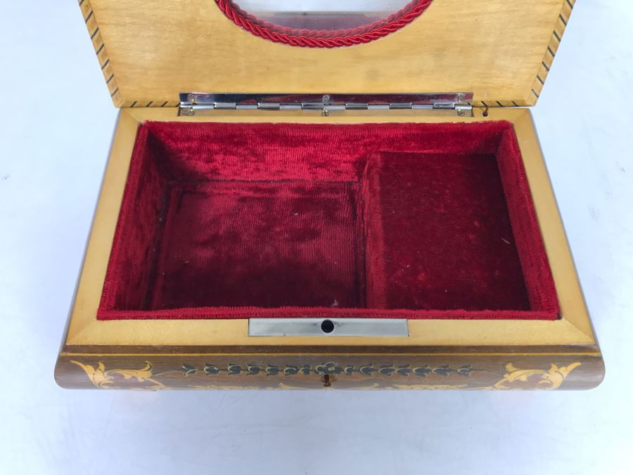 Inlaid Wooden Musical Jewelry Box 8W X 5D X 2.5H [Photo 6]