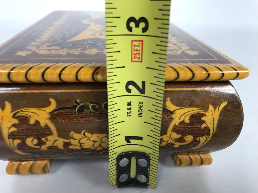 Inlaid Wooden Musical Jewelry Box 8W X 5D X 2.5H [Photo 12]