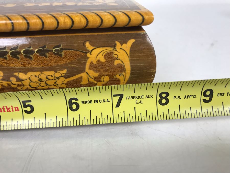 Inlaid Wooden Musical Jewelry Box 8W X 5D X 2.5H [Photo 10]