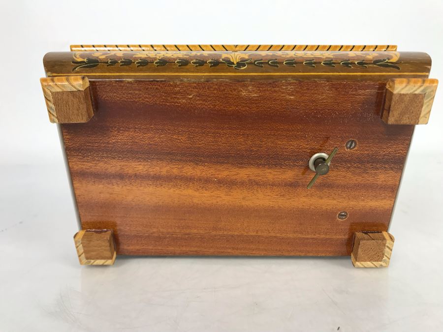 Inlaid Wooden Musical Jewelry Box 8W X 5D X 2.5H [Photo 9]