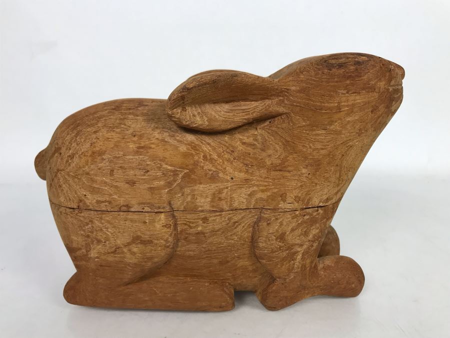 Carved Wooden Figural Rabbit Box 8W X 4D X 5.5H [Photo 7]