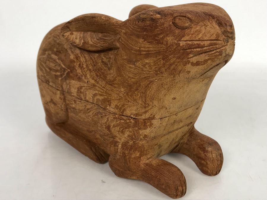 Carved Wooden Figural Rabbit Box 8W X 4D X 5.5H [Photo 6]