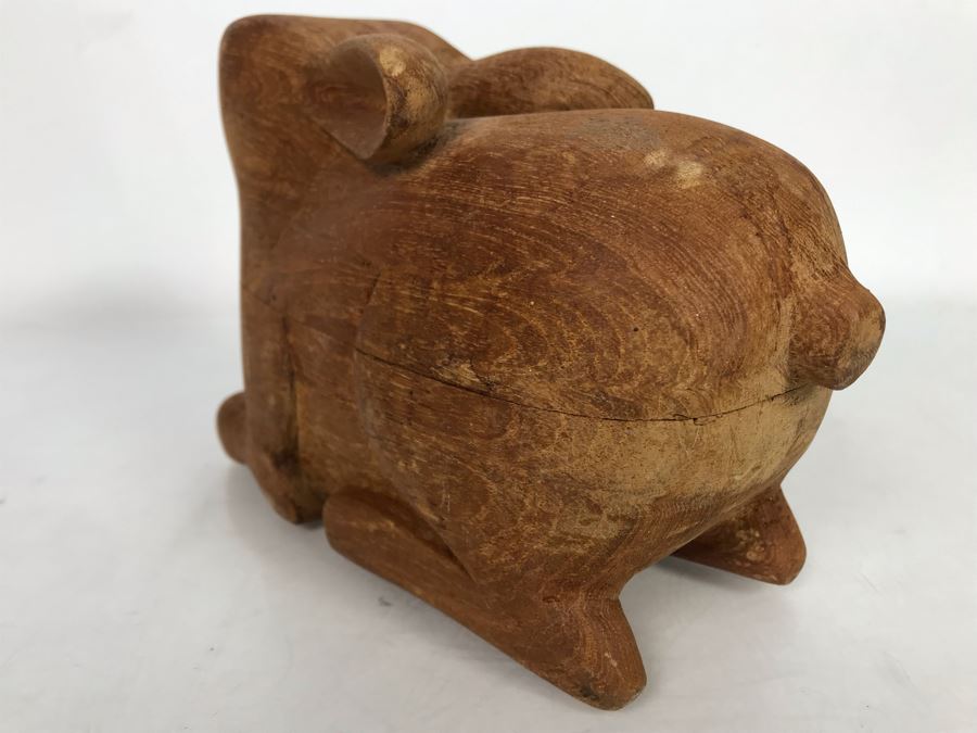 Carved Wooden Figural Rabbit Box 8W X 4D X 5.5H [Photo 9]