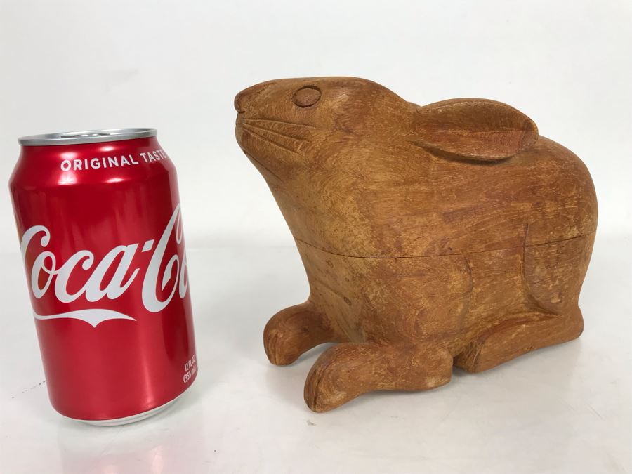 Carved Wooden Figural Rabbit Box 8W X 4D X 5.5H [Photo 11]