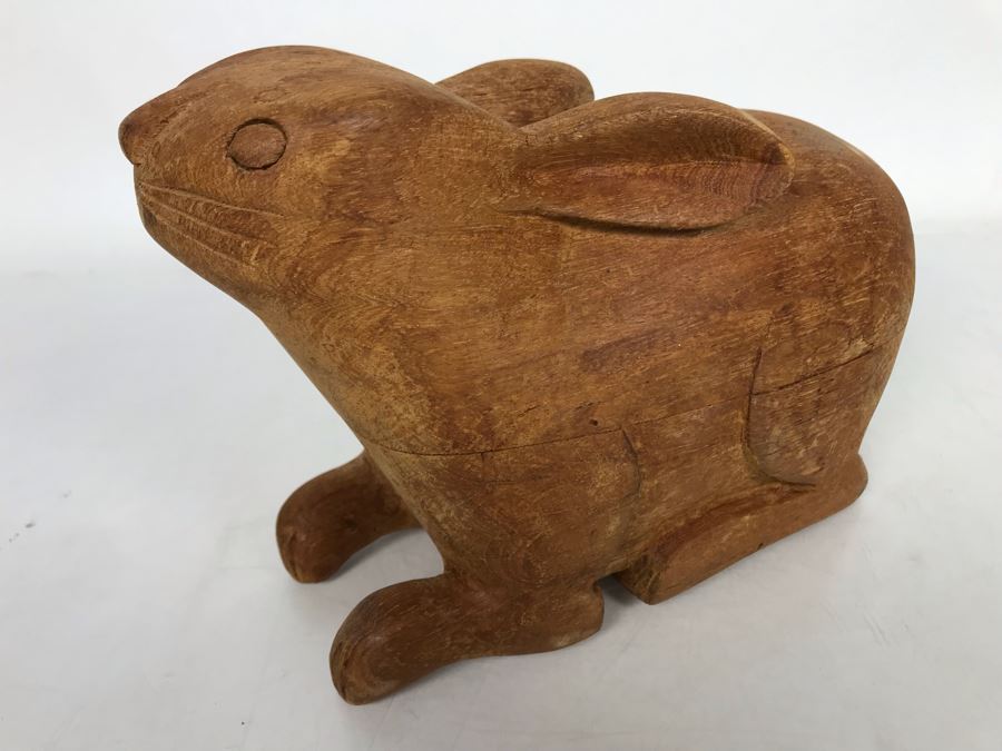Carved Wooden Figural Rabbit Box 8W X 4D X 5.5H [Photo 3]