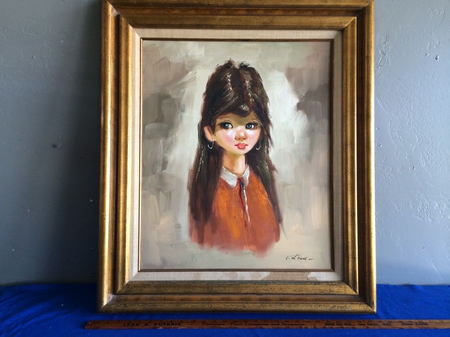 Original Oil Painting - Girl's Face - C. L. Fonc?