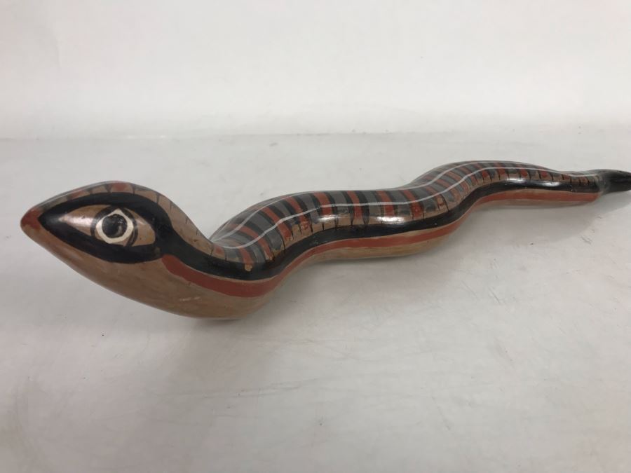 Hand Painted Mexican Pottery Snake 14L [Photo 2]