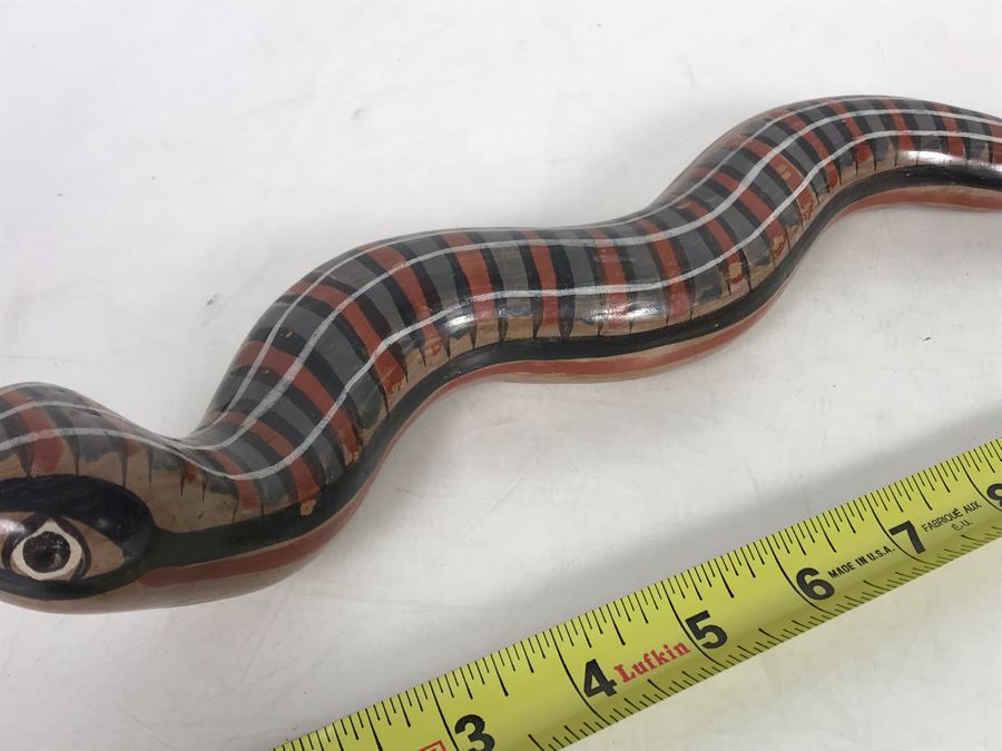 Hand Painted Mexican Pottery Snake 14L [Photo 5]