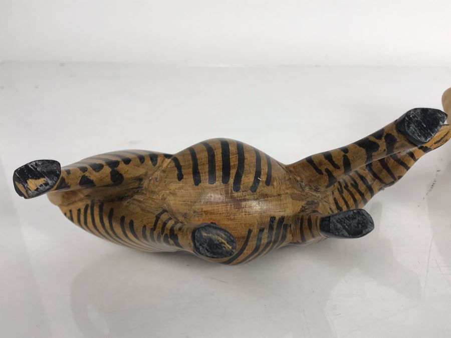 Collection Of African Animals (3 Carved Wooden Animals And One Metal Big Horn Sheep Sculpture) [Photo 14]