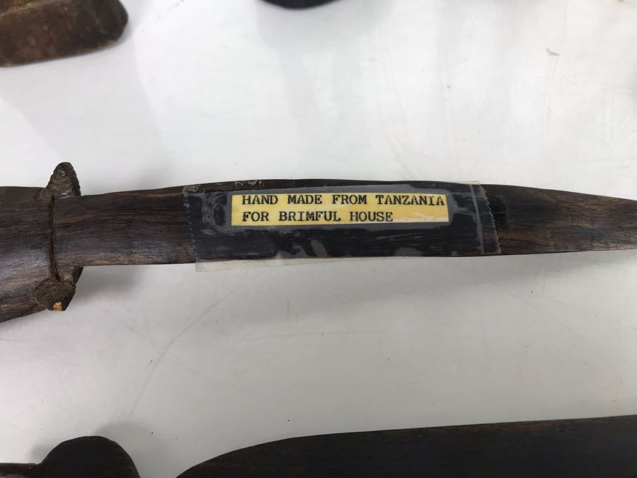 Collection Of African Wooden And Stone Sculptures Including African Fertility Figure Doll [Photo 22]