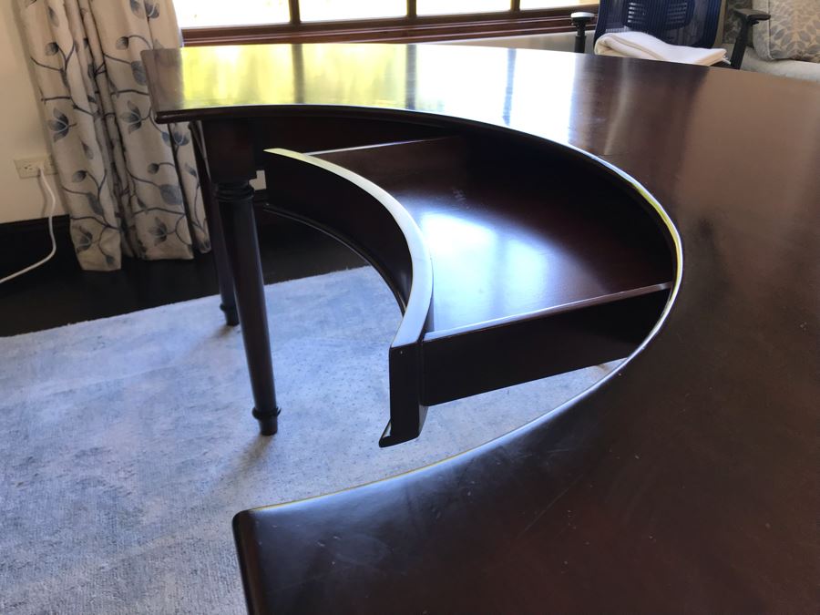 Custom Wooden Demilune Desk 90W X 48D X 30H (Retails $2,500) [Photo 8]